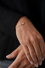 Glory Armband aus 18K Gold vergoldet I Kette mit einem Diamant