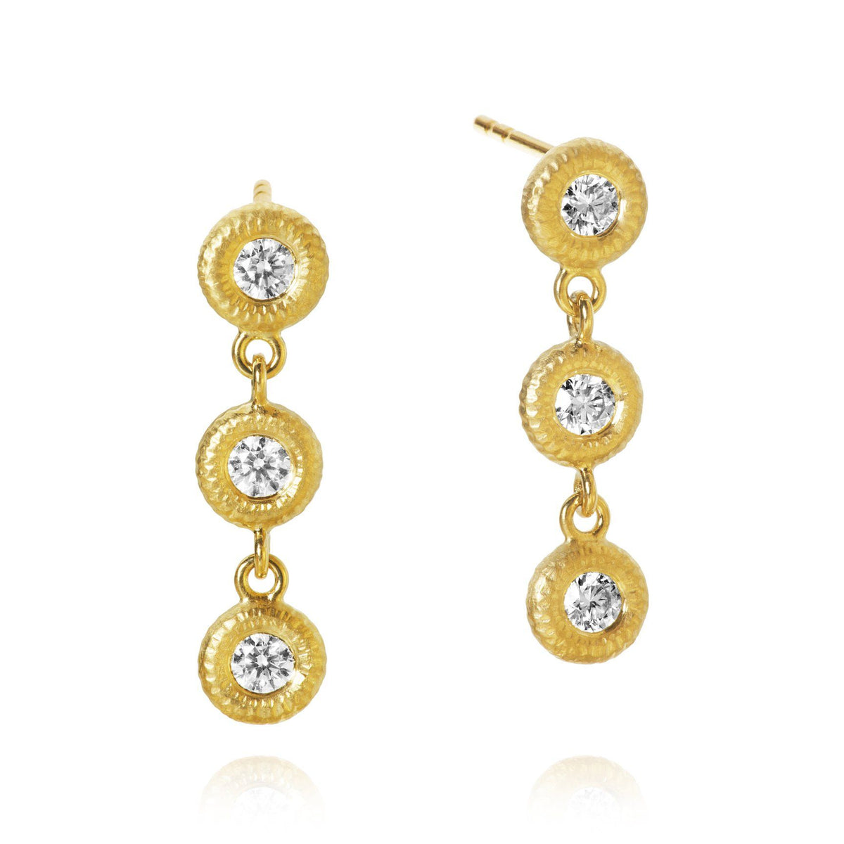 Glory 18K Gold Earrings w. Diamonds