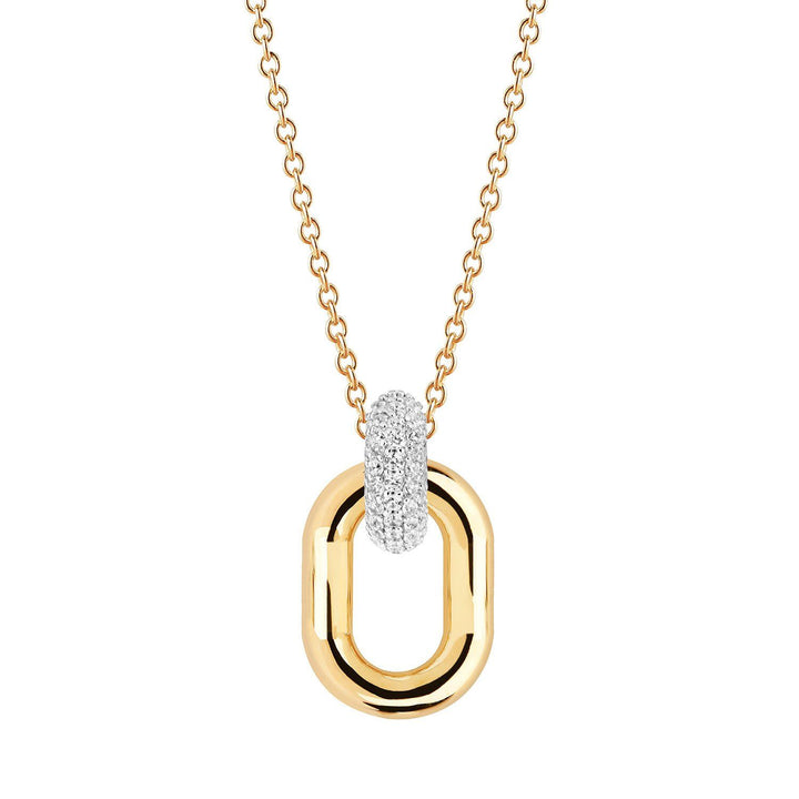 Capri Due Gold Plated Necklace w. White Zirconias