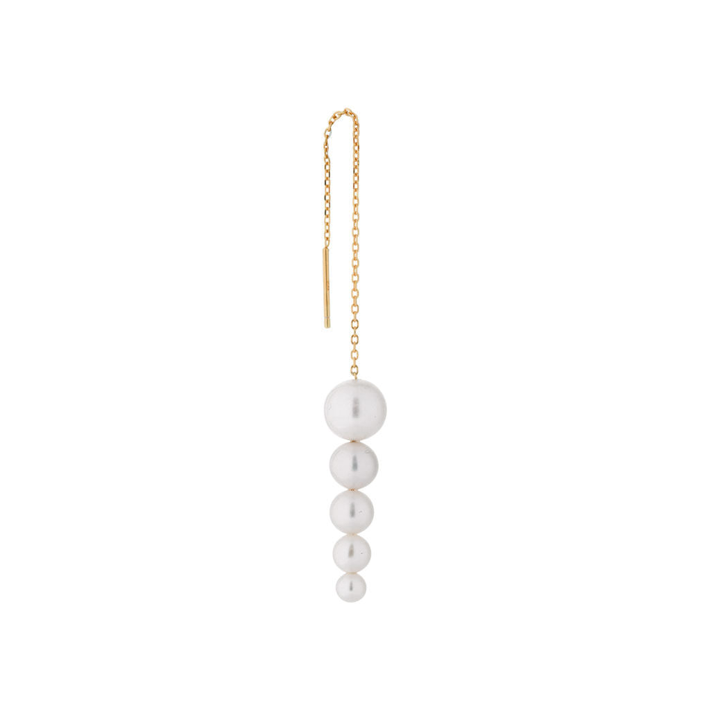 Galore Threader 18K Gold Plated Earring w. White Pearls