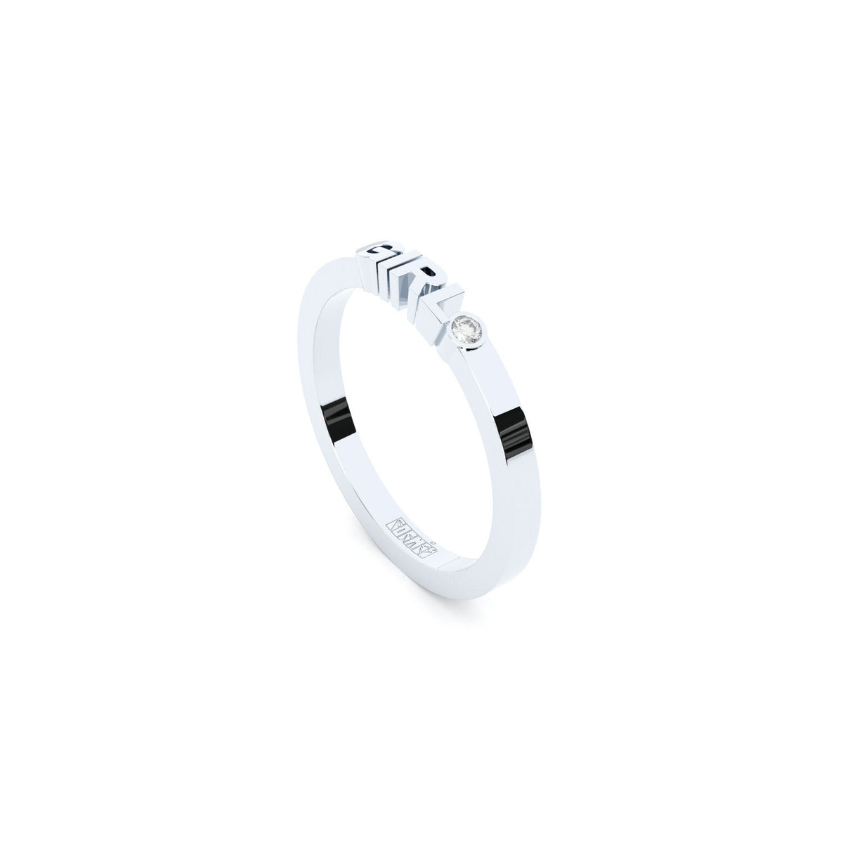 Becoming Girl 14K oder Ring aus 18 Weißgold mit Labor-Diamant