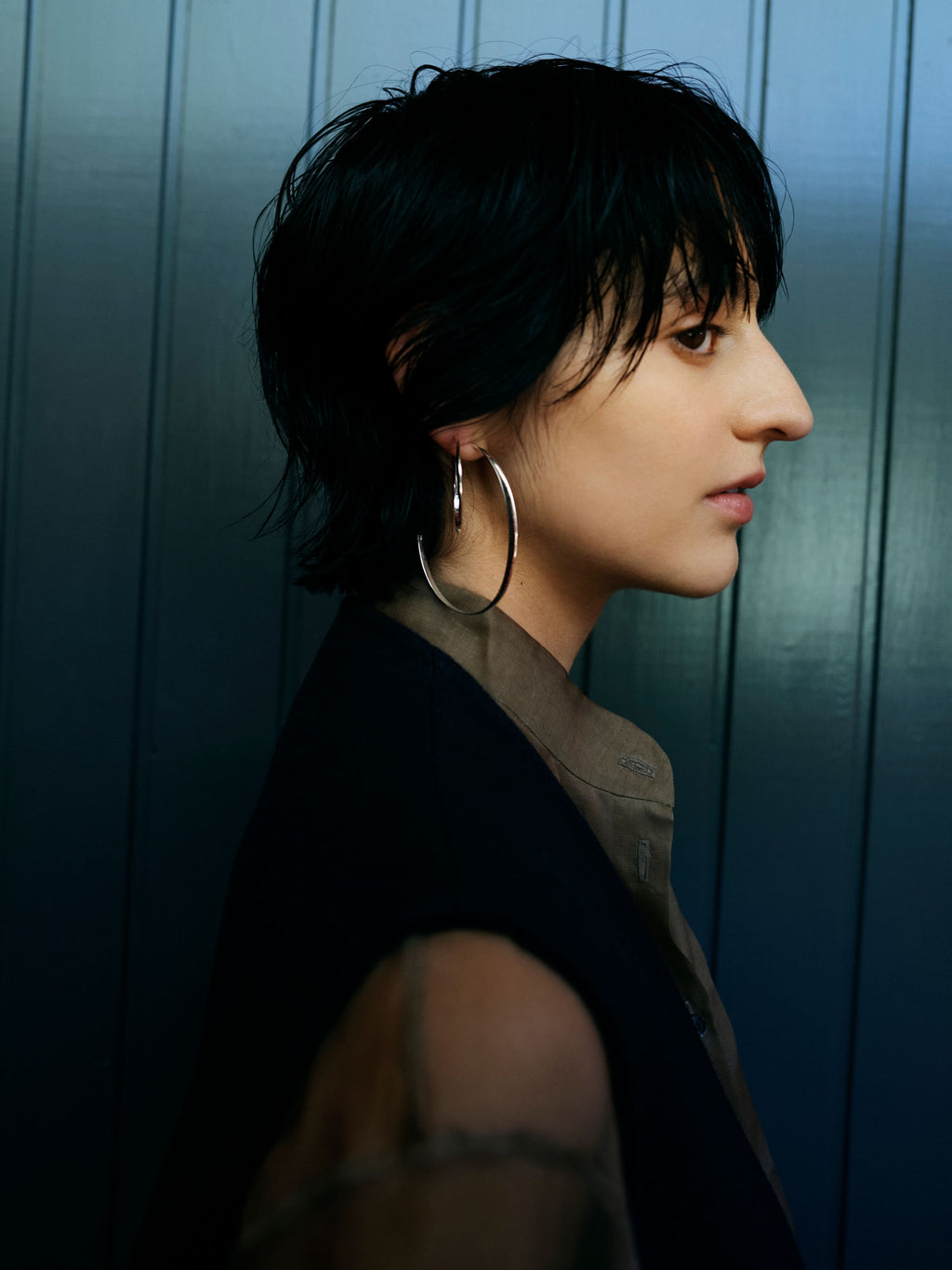 Glow großer silberner Hoop