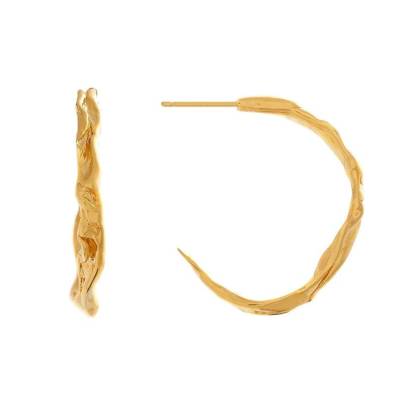 Wave Gold Plated Hoops
