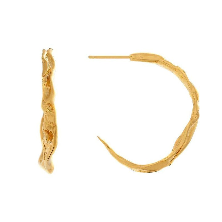 Wave Gold Plated Hoops