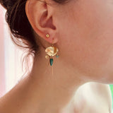 Greta 14K Goldfilled Earring w. Malachite & Jade