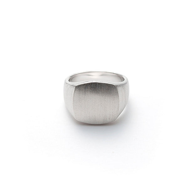 Hope Signet Brushed Silver Ring
