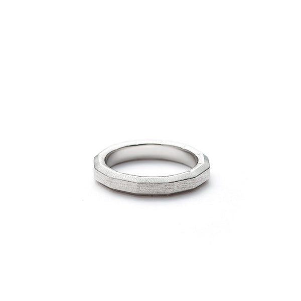 Hope Facet Band 4mm Brushed Sølv Ring