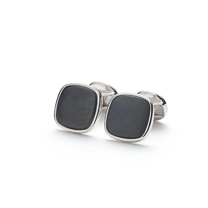Hope Square Silver Cufflinks w. Onyx Matte