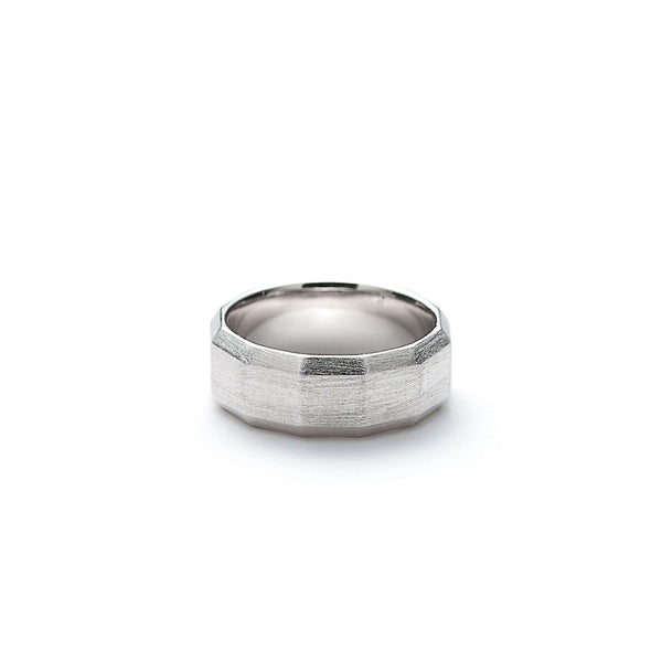 Hope Facet (8mm) Brushed Silver Ring