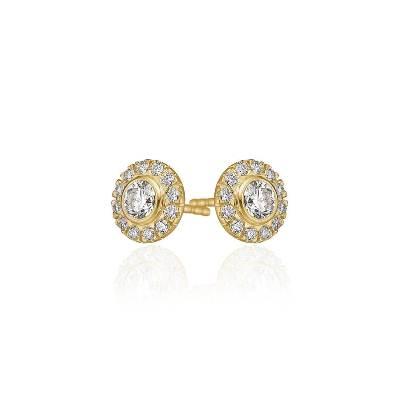 Harmony Medium 18K Gold Earrings w. Diamonds