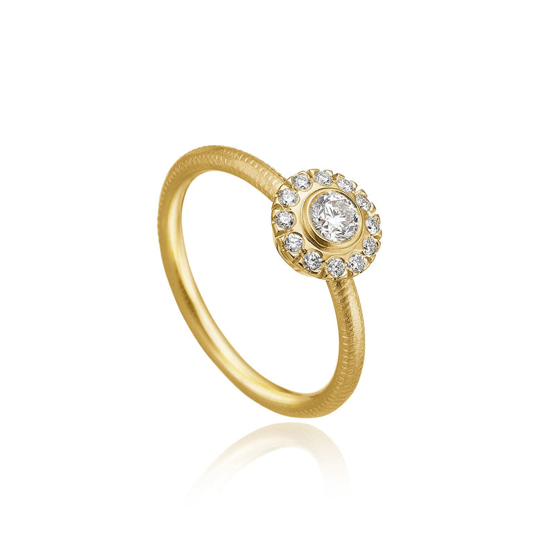 Harmony Medium 18K Gold Ring w. Diamonds