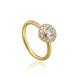 Harmony Stor 18K Guld Ring m. Diamanter