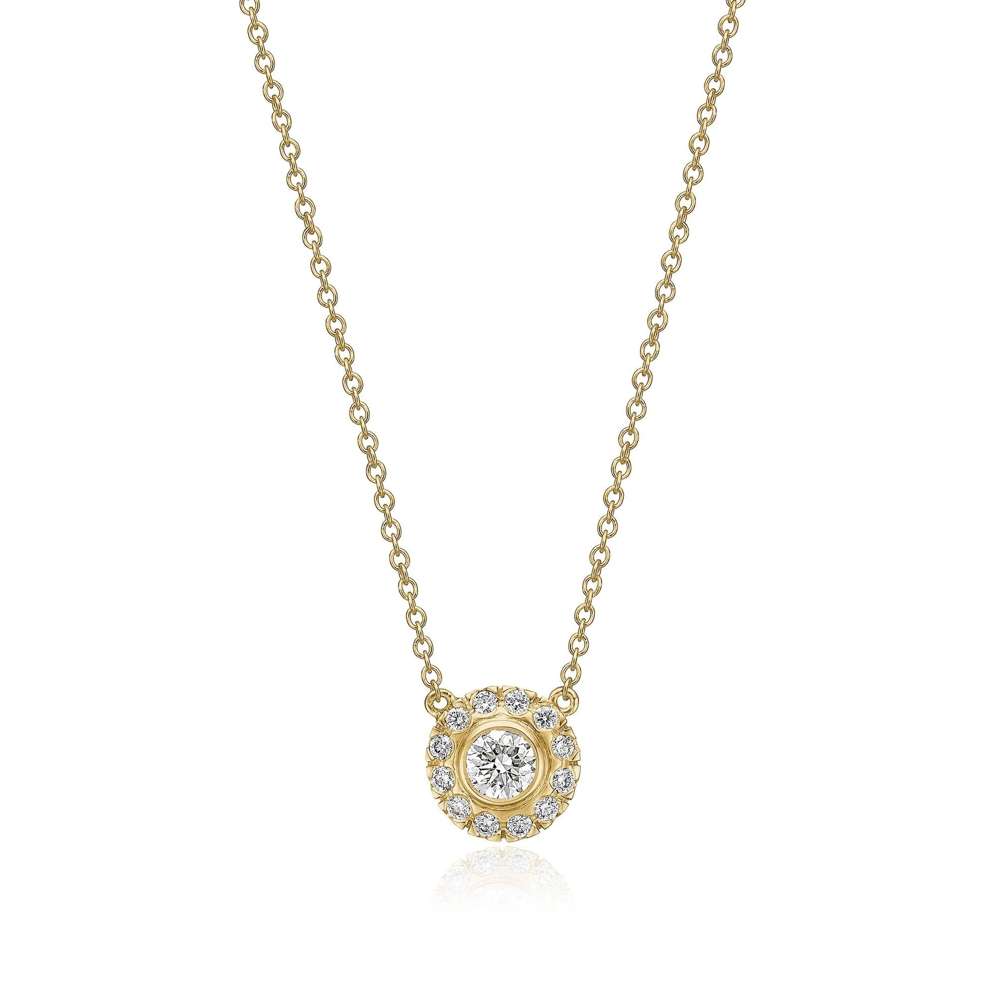 Harmony Medium 18K Gold Necklace w. Diamonds