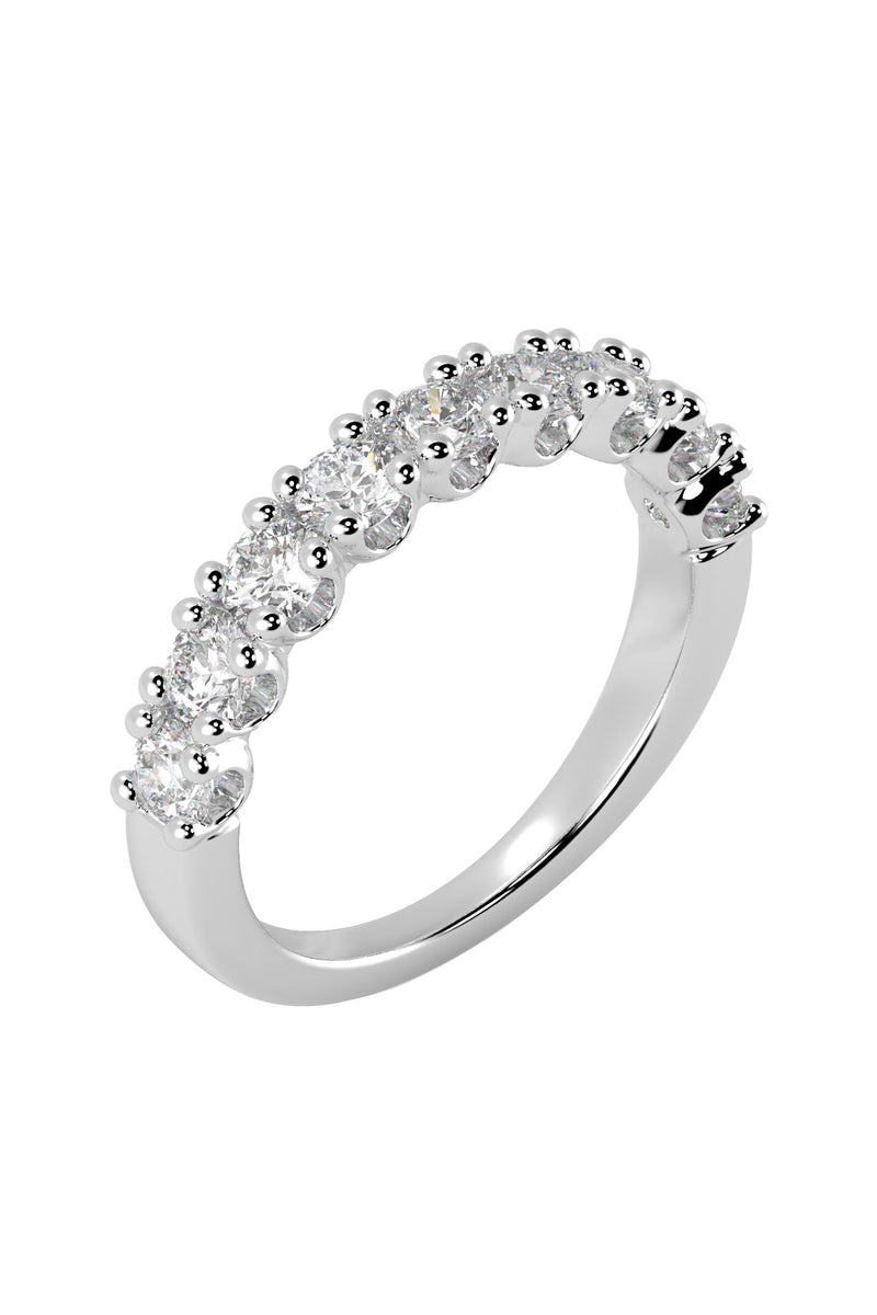 Half Eternity Band 0.10ct 18K White Gold Ring w. Lab-Grown Diamonds