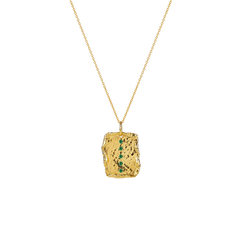 The Hera Gold Plated Necklace w. Tsavorites