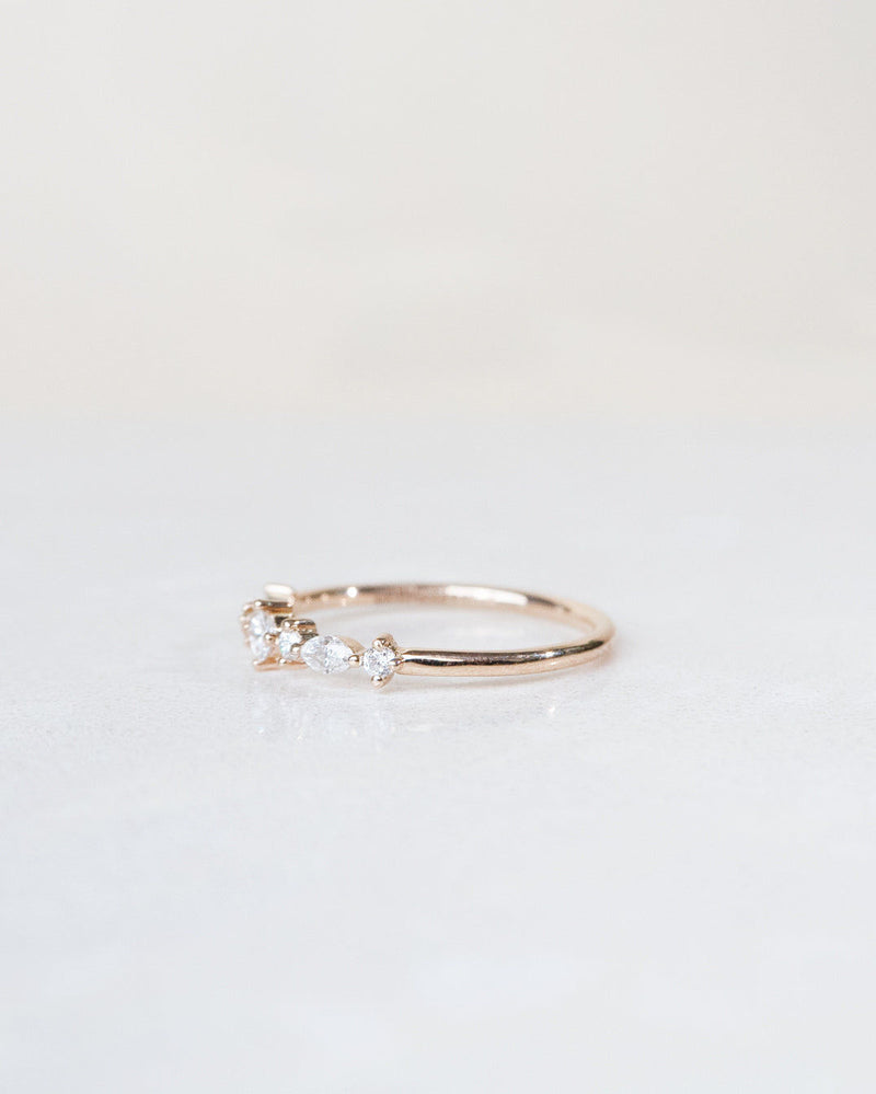 Hilda 18K Guld, Hvidguld eller Rosaguld Ring m. Diamanter