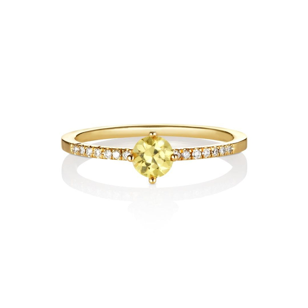 Hima Kaha 18K Gold Ring w. Diamonds & Sapphire
