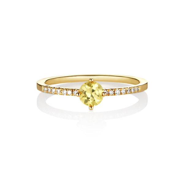 Hima Kaha 18K Guld Ring m. Diamanter & Safir