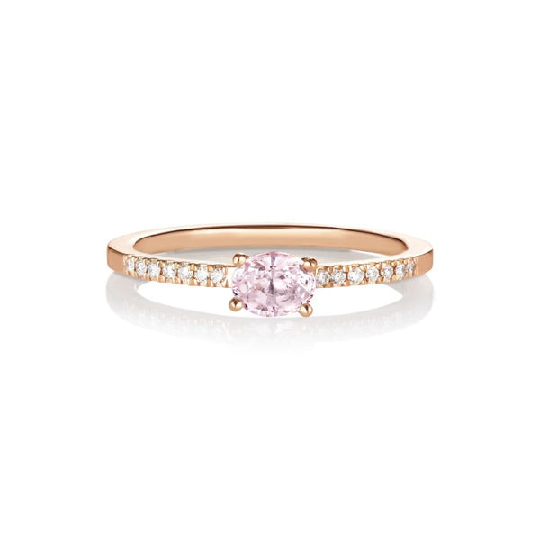 Hima Ladaru 18K Rosaguld Ring m. Diamanter & Safir
