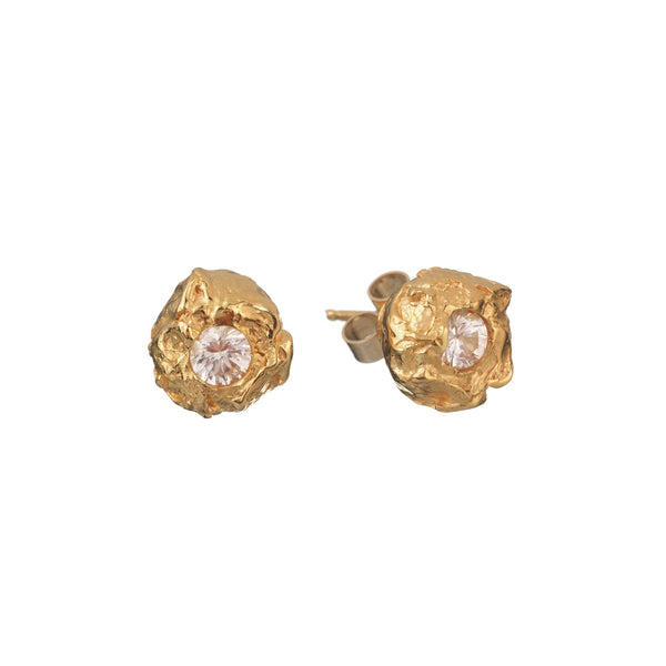 Lula Sparkle Gold Plated Earrings w. Sapphires