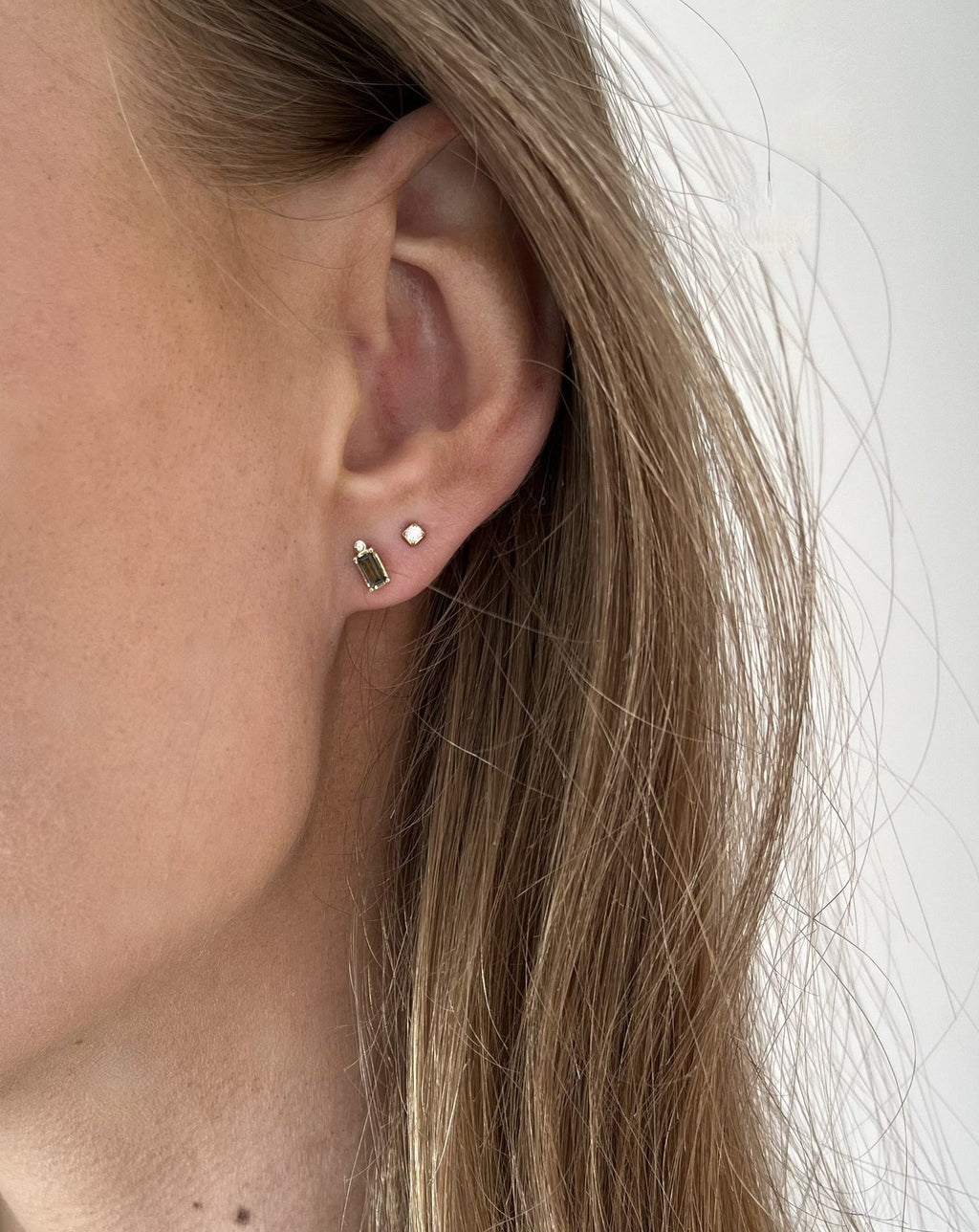 Nord Purity S 18K Whitegold Stud w. Quartz & Diamond