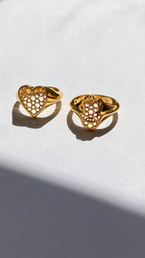Heart Signet Ring Gold Plated