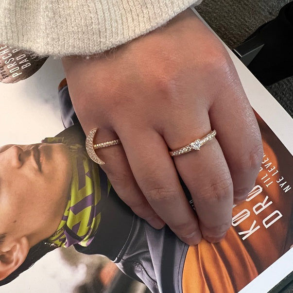 Conscious Heart 18K Gold, Rosegold or Whitegold Ring w. Diamonds