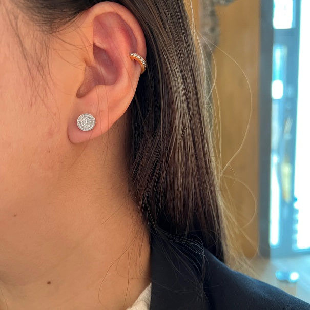 Globe 18K Gold, Rosegold or Whitegold Studs w. Diamonds