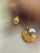 Lucky Teardrops Gold Plated Necklace w. Pearls