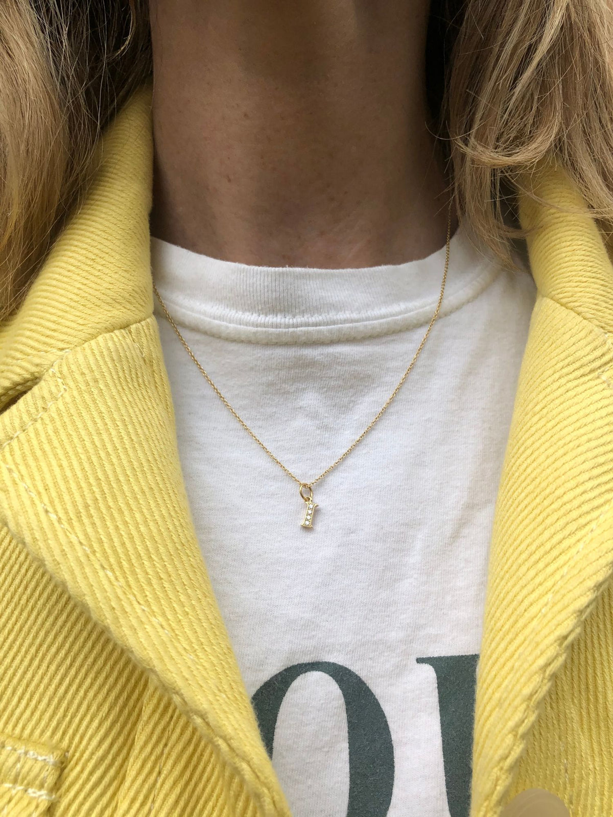 Love Letter Y 18K Guld Halskæde m. Diamanter