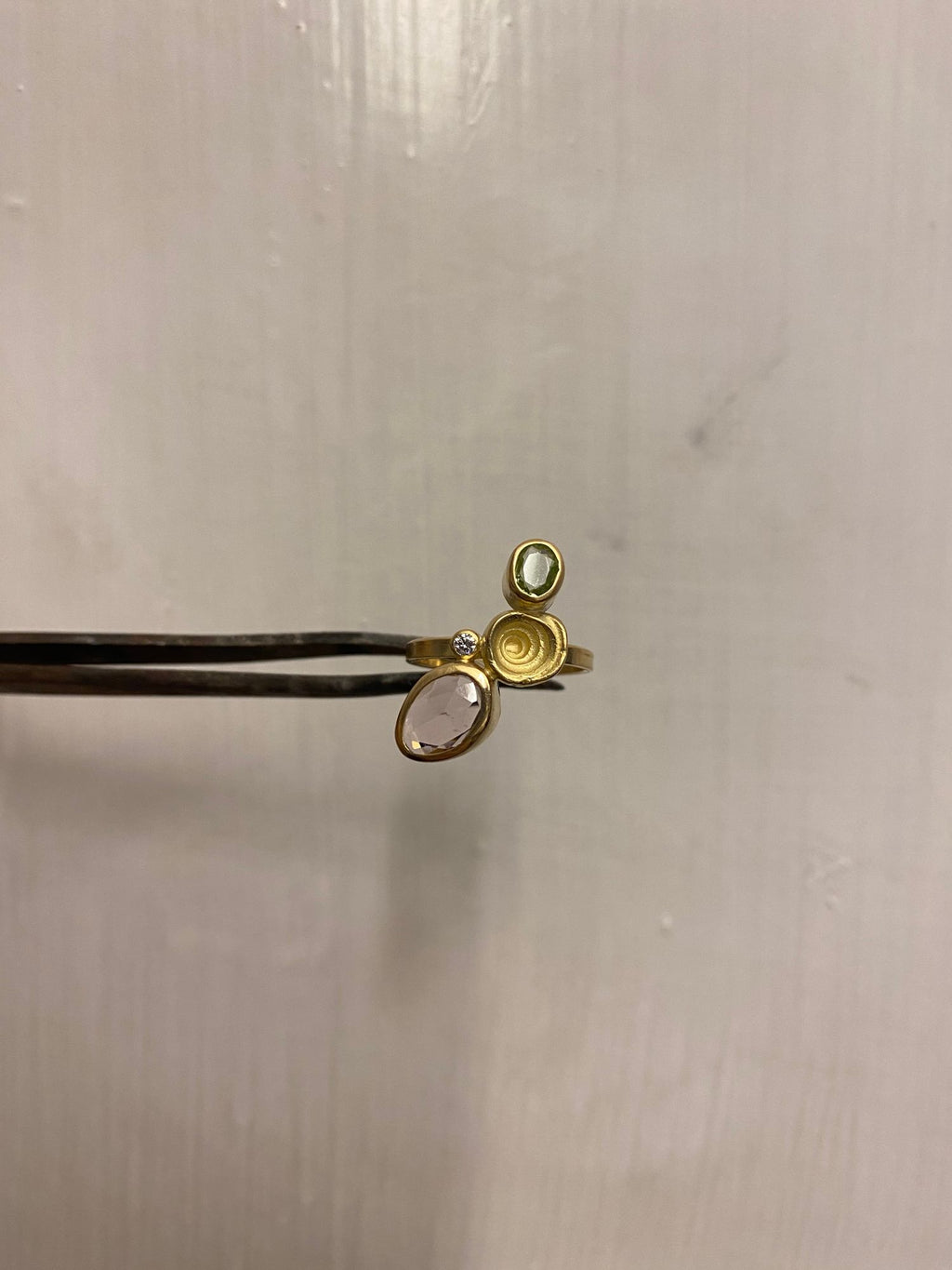 Big holiday Ring Green, Pink