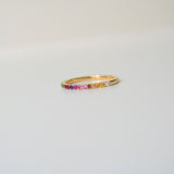 Monara Eternity 18K Gold Ring w. Sapphires, Tsavorite & Diamond