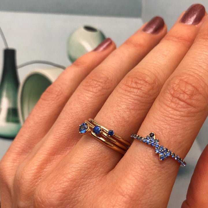 Malene 3.5 Blue 14K Gold Ring w. Sapphire