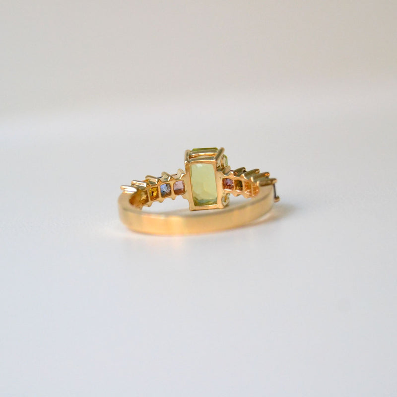 Monara Saka 18K Gold Ring w. Tourmaline & Sapphires
