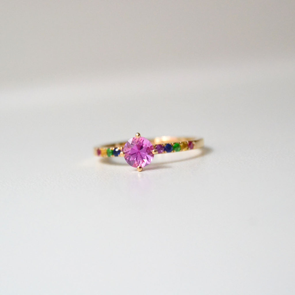 UDSOLGT Monara Rosa 18K Guld Ring m. Safirer