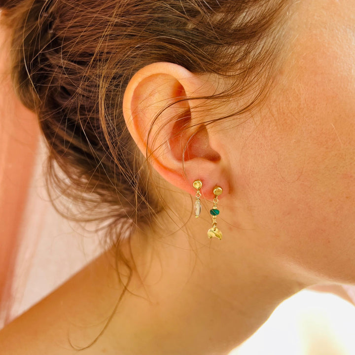 Elma 14K Goldfilled Stud w. Malachite