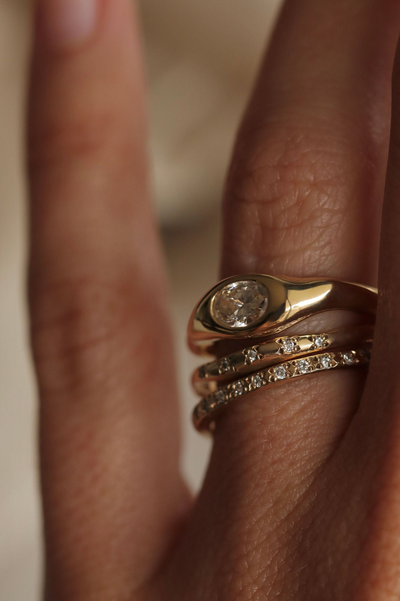 Sofia Maria Isabel 18K Gold Ring w. Champagne Diamond – The Jewellery Room