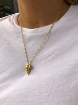 Große Seashell goldplattierte Halskette