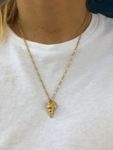 Large Seashell Necklace Gold Plated