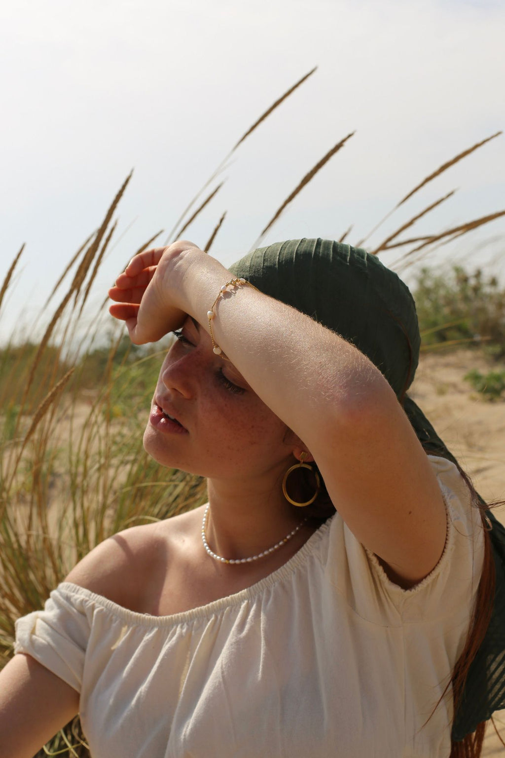 Macarelleta 18K Forgyldt Halskæde m. Perler