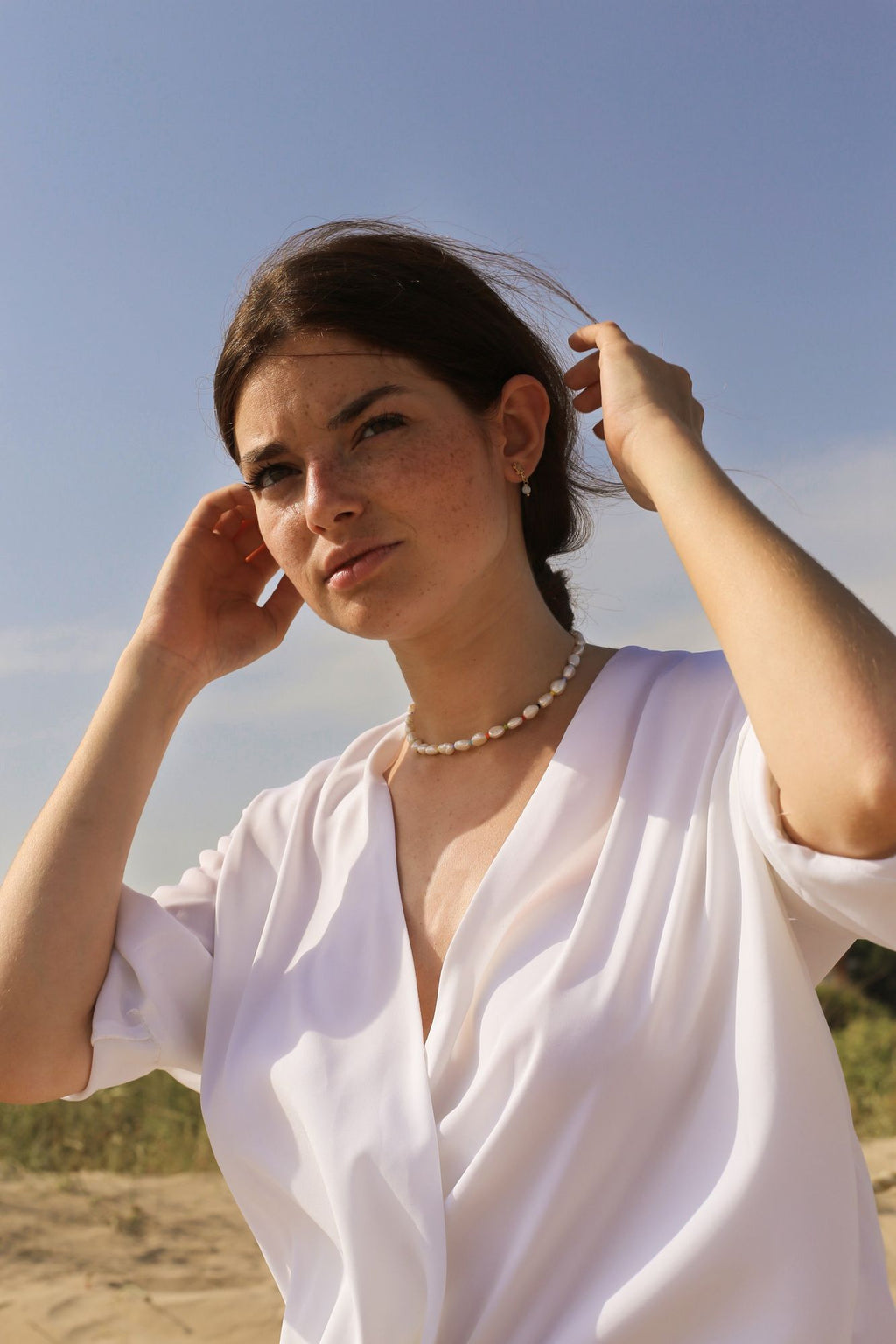 Collar Macarella 18K Gold Plated Necklace w. Pearls