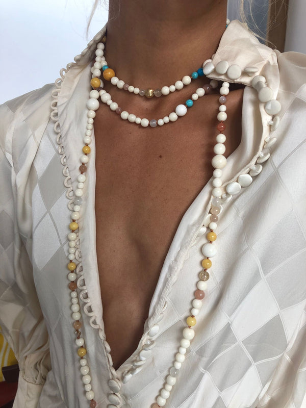 Perlen-Collier I Türkis & gemischte Farben