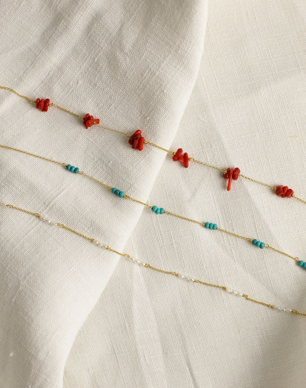 Fiji Halskette 18K vergoldet I Türkis