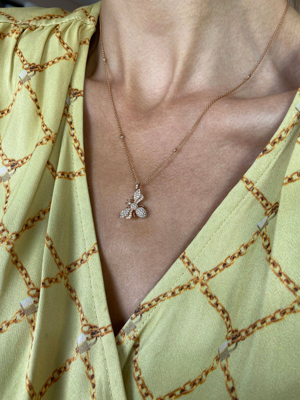 Busy Bee Dream Halskette I 18K Gold, Rosé- oder Weißgold I Diamanten