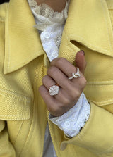 Seashell Dream 18K Gold, Rosegold or Whitegold Ring w. Diamonds