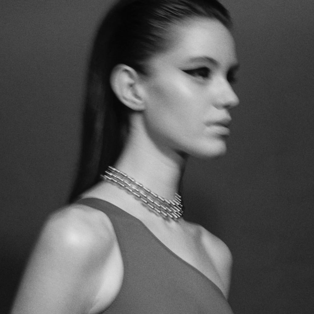 Champagne Triple Choker Silver