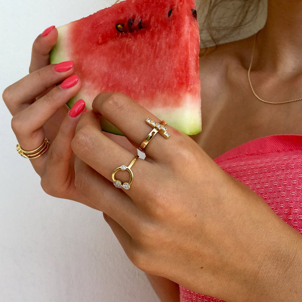 Galaxy 18K Rosegold Ring w. Diamonds