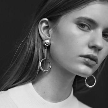 Mini Martini Earrings Silver