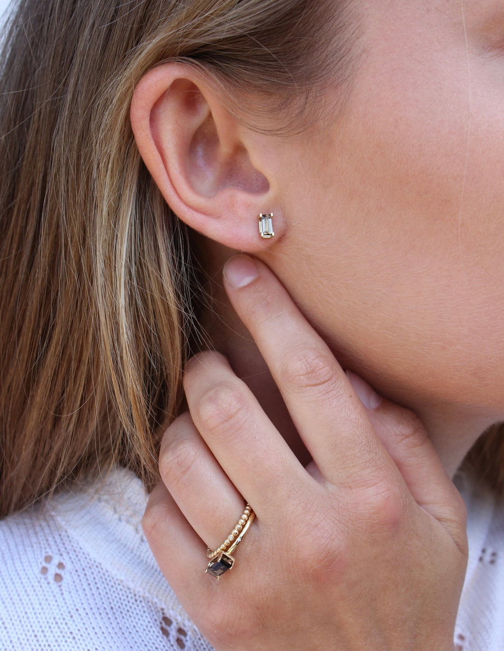 Nord Purity 18K Whitegold Stud w. Quartz & Diamond