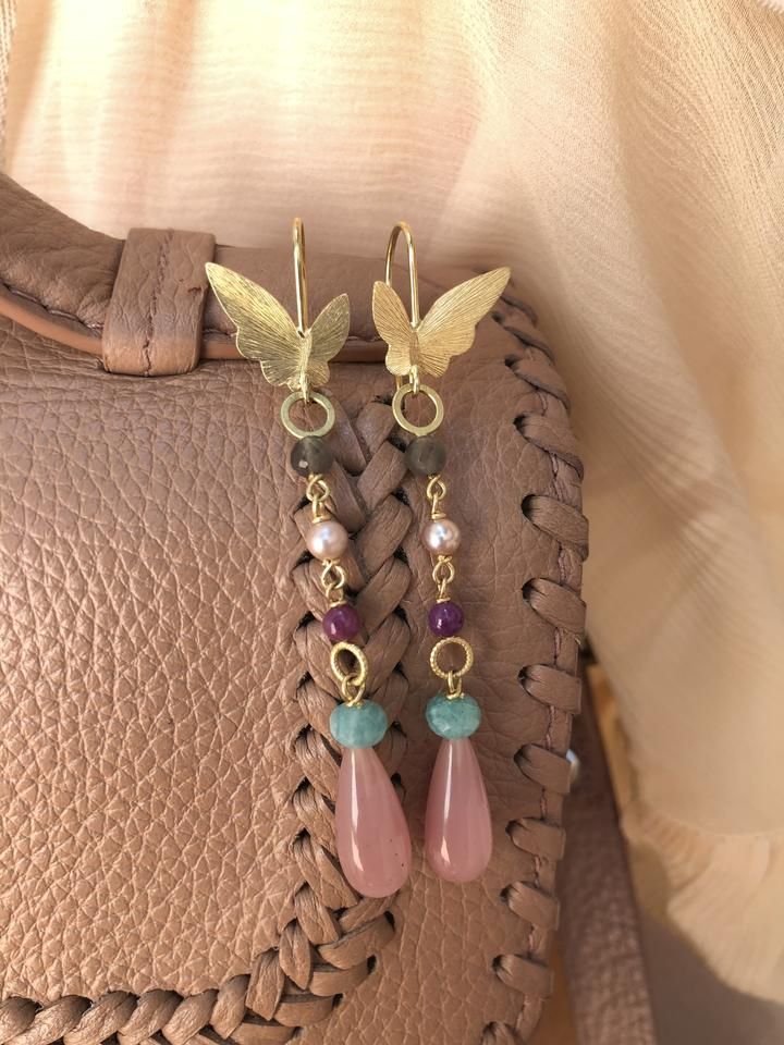 Piccolo DaybreakDrop Silver Pendant w. Quartz, Ruby, Amazonite, Moonstone & Pearl